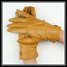 lady yellow leather glove